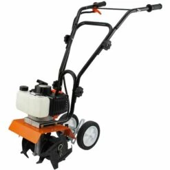 TMECH T-Mech Mini Motoculteur Moteur Essence à 2 Temps De 52cc, D’une Puissance De 3HP 1,65kW Avec Kit De Sécurité Et Trousse D’Outils Gratuits. - Noir#Orange