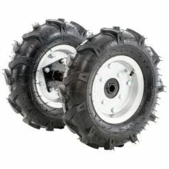 Kit 2 Roues Pneumatique Avec Moyeux Pour Motobineuse Et Motoculteur 400x8 LEA - Noir