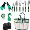 Cisea Ensemble D'outils De Jardin, Outils De Jardin En Aluminium Avec Sac De Jardin, Gants De Toilettage De Jardin, Débroussailleuse, Pelle De Jardin, Cadeau De Jardin (vert) -Motoculteur et accessoire Soldes 58082516 1