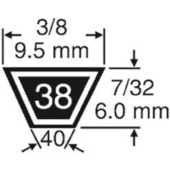 LEM SELECT Courroie Universelle Kevlar 3L280 Adaptable Noma 50307 -9,5X6